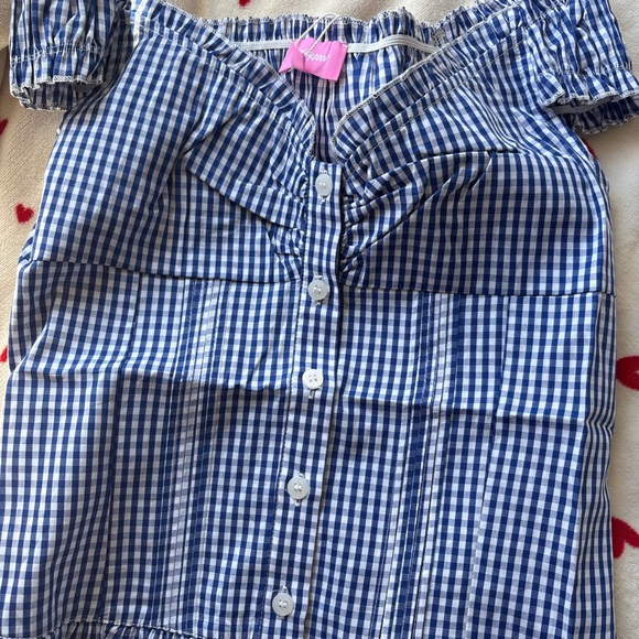 Edikted Dorothie Gingham Button Up Top new with tags Edikted top - Picture 4 of 4